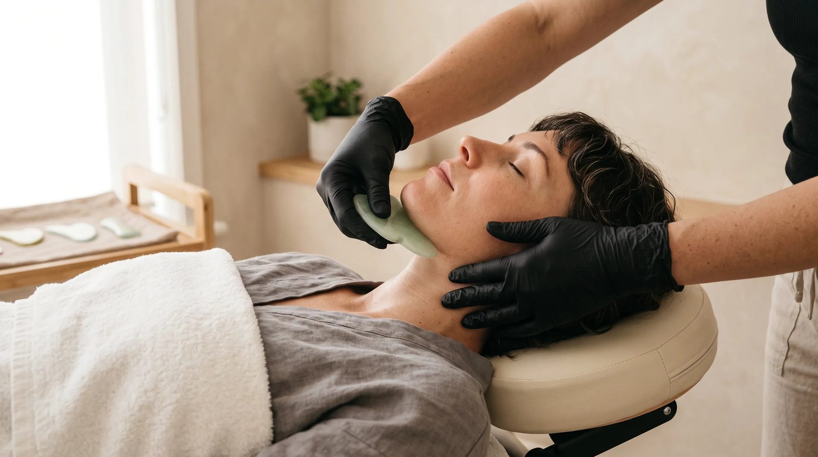 gua sha lymphatic drainage technique